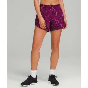 Lululemon Track That Mid-Rise Lined Short 5" Cheetah Camo Magenta Purple Multi